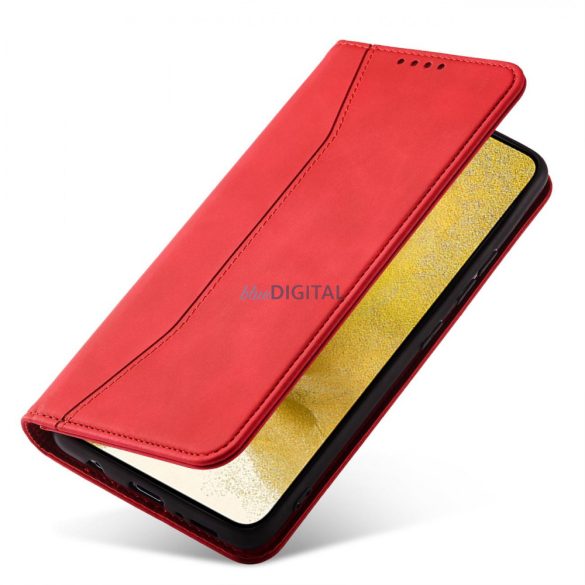Magnet Fancy Case tok Samsung Galaxy S22 + (S22 Plus) tok pénztárca kártyatartó piros