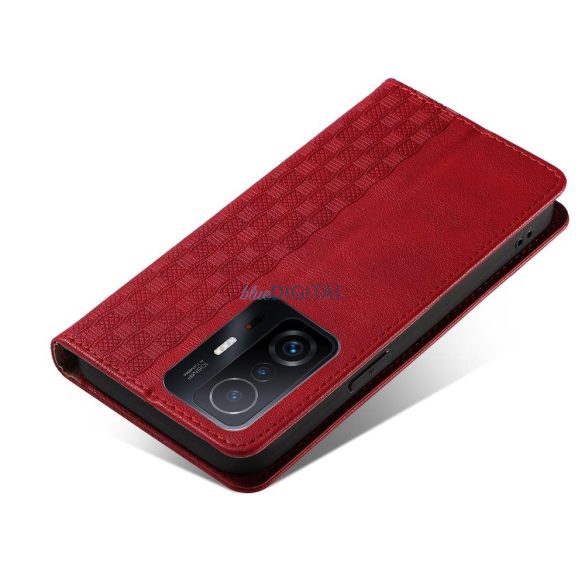 Mágneses tok pánttal Xiaomi Redmi Note 11 Pro Pouch Wallet + Mini Lanyard Pendant Red