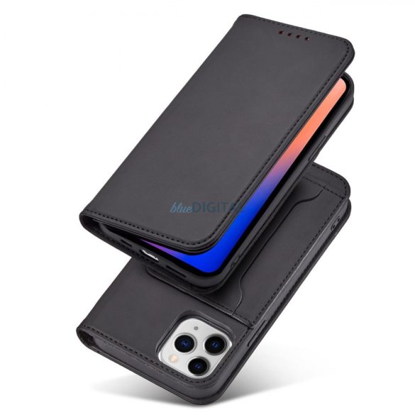 Magnet Card Case tok iPhone 12 tok kártya pénztárca kártya állvány fekete