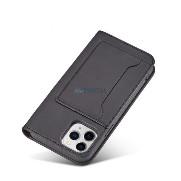 Magnet Card Case tok iPhone 12 tok kártya pénztárca kártya állvány fekete