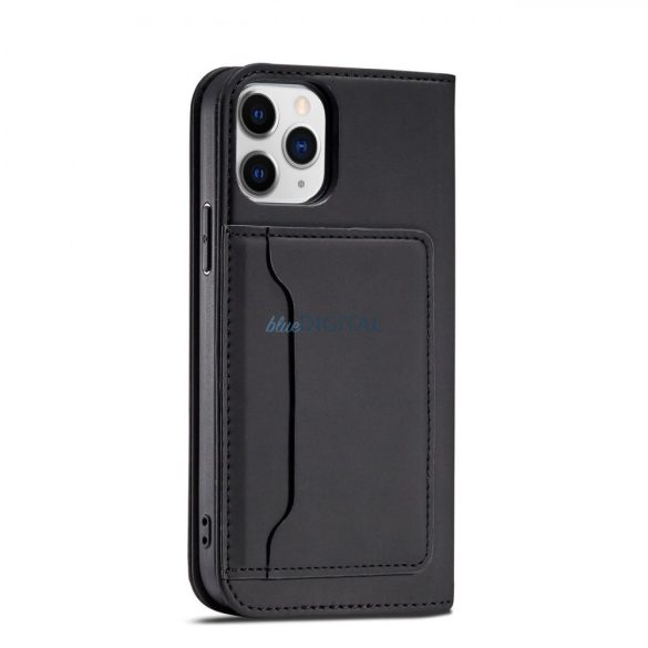 Magnet Card Case tok iPhone 12 tok kártya pénztárca kártya állvány fekete