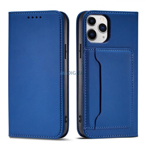 Magnet Card Case tok iPhone 12 tok kártya pénztárca kártya állvány kék