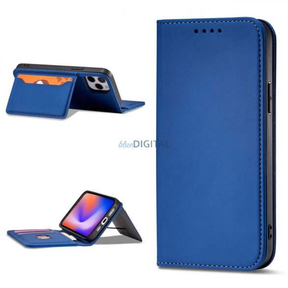 Magnet Card Case tok iPhone 12 tok kártya pénztárca kártya állvány kék