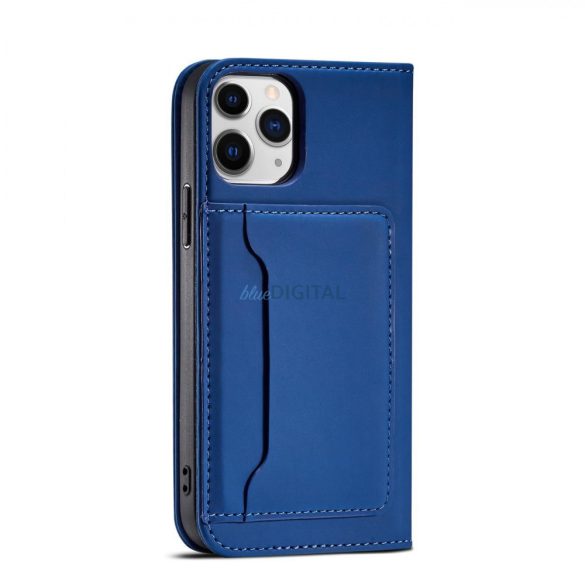 Magnet Card Case tok iPhone 12 tok kártya pénztárca kártya állvány kék