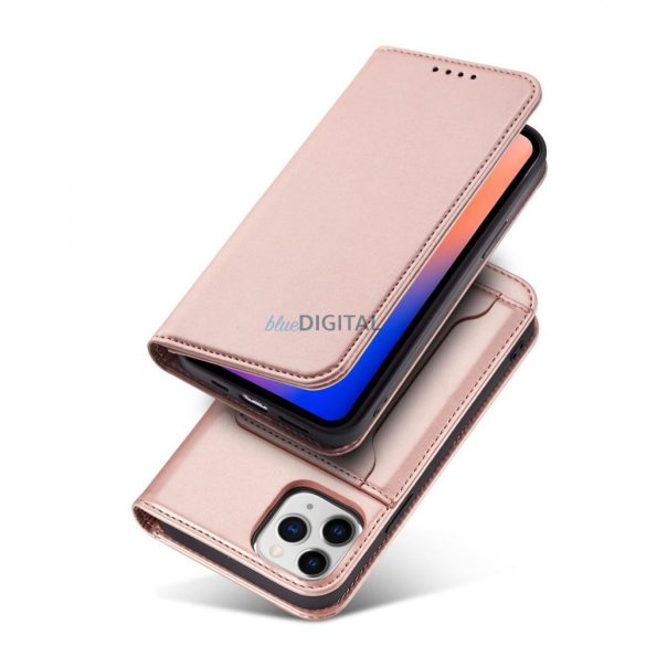 Magnet Card Case tok iPhone 12 tok kártya pénztárca kártya állvány rózsaszín