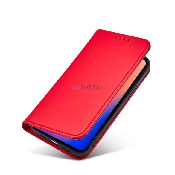 Magnet Card Case tok iPhone 12 tok kártya pénztárca kártya állvány piros