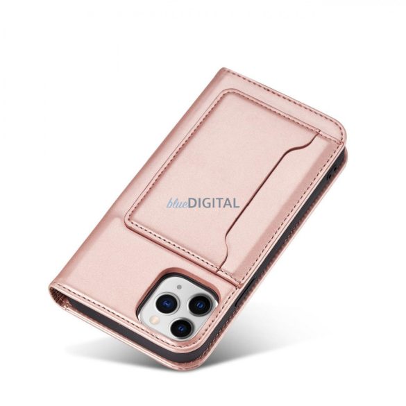 Magnet Card Case tok iPhone 12 Pro tok kártyatárca pénztárca kártyatartó rózsaszín