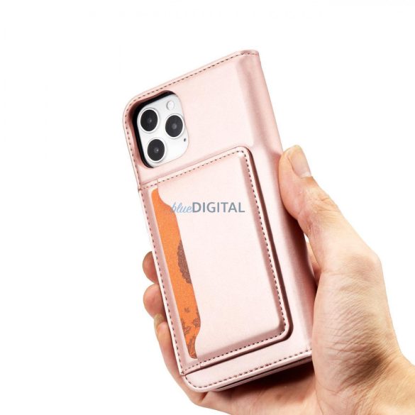 Magnet Card Case tok iPhone 12 Pro tok kártyatárca pénztárca kártyatartó rózsaszín