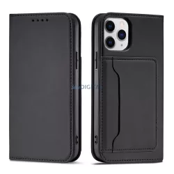   Magnet Card Case tok iPhone 12 Pro Max tok kártya tárca kártyatartó fekete