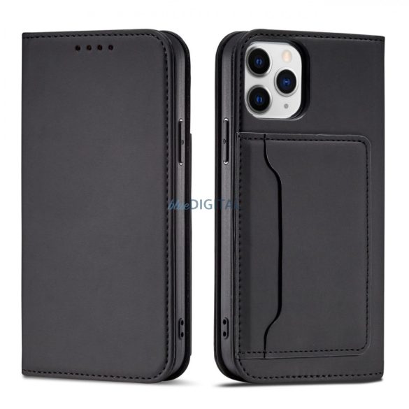 Magnet Card Case tok iPhone 12 Pro Max tok kártya tárca kártyatartó fekete