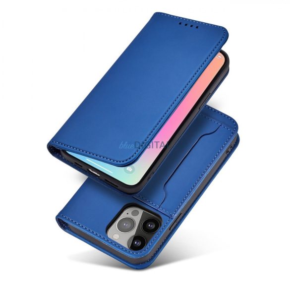 Magnet Card Case tok iPhone 13 mini tok kártya pénztárca kártya állvány kék