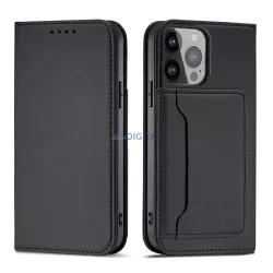   Magnet Card Case tok iPhone 13 Pro Max tok kártya tárca kártyatartó fekete