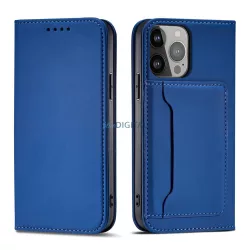   Magnet Card Case tok iPhone 13 Pro Max tok kártya tárca kártyatartó Kék