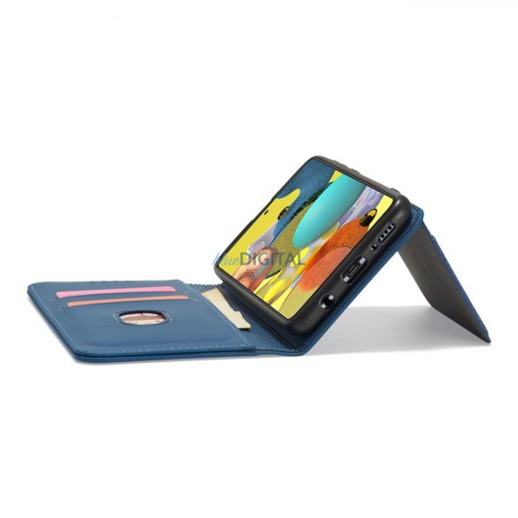 Magnet Card Case tok Samsung Galaxy A12 tokhoz tok pénztárca kártyatartó kék