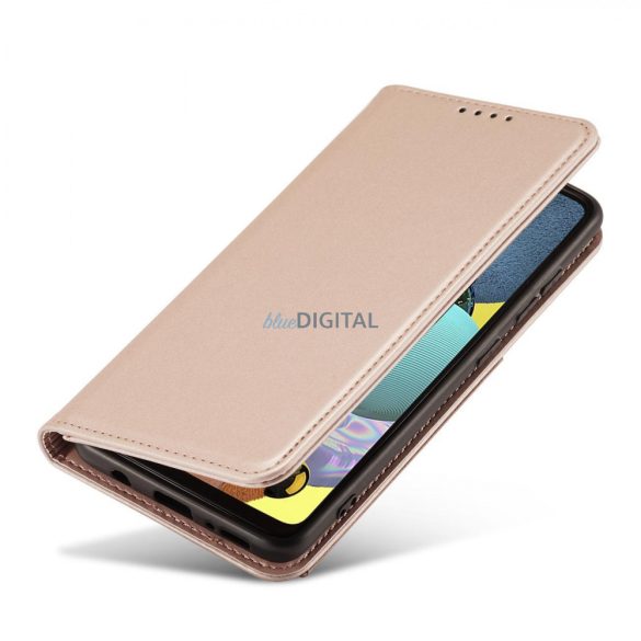 Magnet Card Case tok Samsung Galaxy A12 tok pénztárca kártyatartó rózsaszín