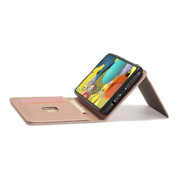 Magnet Card Case tok Samsung Galaxy A12 tok pénztárca kártyatartó rózsaszín