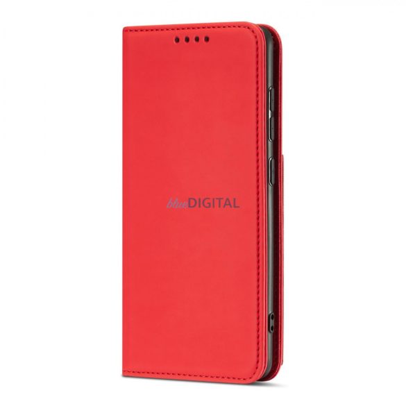 Magnet Card Case tok Samsung Galaxy A12 tok pénztárca kártyatartó piros