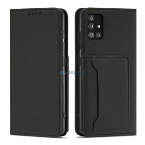 Magnet Card Case tok Samsung Galaxy A52 5G tok pénztárca kártyatartó fekete