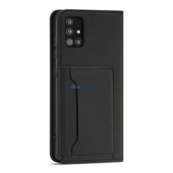 Magnet Card Case tok Samsung Galaxy A52 5G tok pénztárca kártyatartó fekete