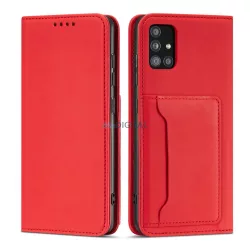   Magnet Card Case tok Samsung Galaxy A13 5G tok pénztárca kártyatartó piros