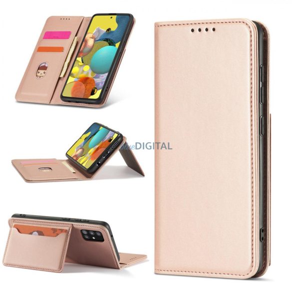 Magnet Card Case tok Samsung Galaxy A53 5G tok pénztárca kártyatartó rózsaszín