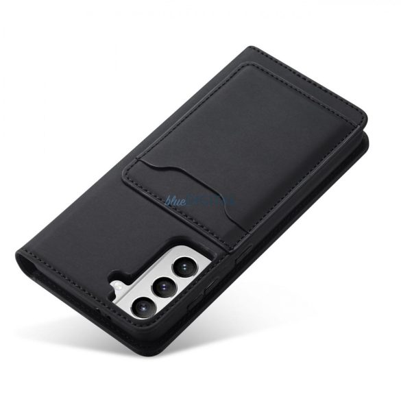 Magnet Card Case tok Samsung Galaxy S22 tok kártya tárca kártyatartó fekete
