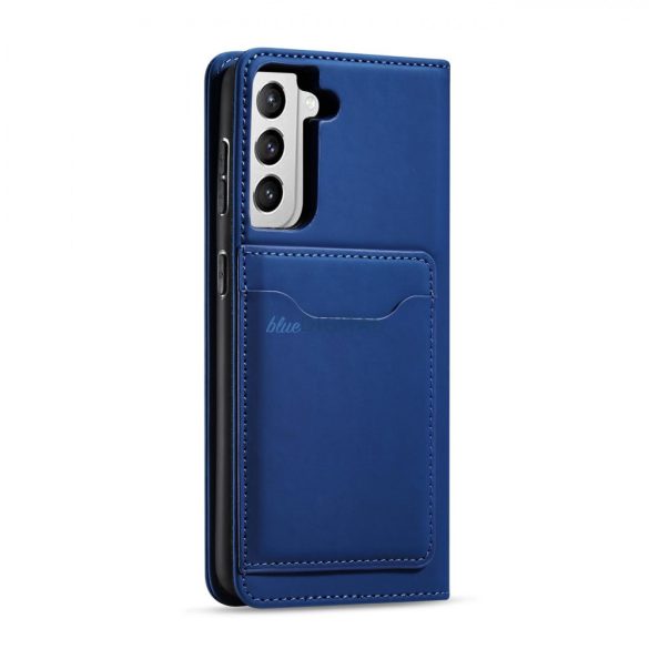 Magnet Card Case tok Samsung Galaxy S22 + (S22 Plus) tok pénztárca kártya tartó kék