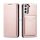 Magnet Card Case tok Samsung Galaxy S22 + (S22 Plus) tok pénztárca kártyatartó rózsaszín