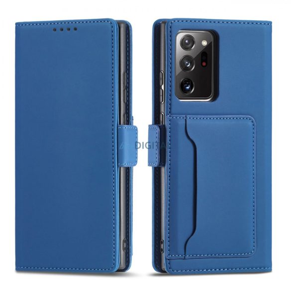 Magnet Card Case tok Samsung Galaxy S22 Ultra tok kártya tárca kártyatartó kék