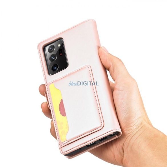 Magnet Card Case tok Samsung Galaxy S22 Ultra tok Card Wallet Card Stand Pink