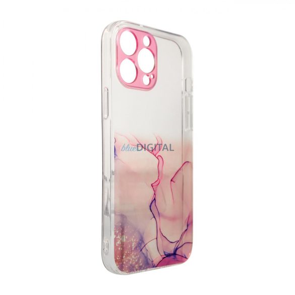 Marble tok iPhone 12 Pro zselés  Marble rózsaszínű