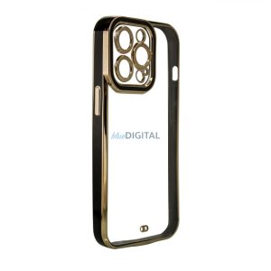 Divat tok Samsung Galaxy A12 arany tok zselés borítás fekete