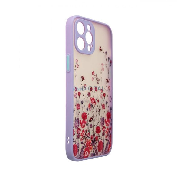 Design tok iPhone 12 Pro készülékhez virágos lila