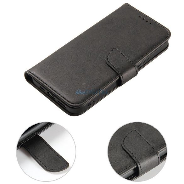 Mágneses tok elegáns tok borító telefontok egy patent és állvány funkcióval Samsung Galaxy M53 5G fekete