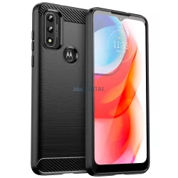   Carbon case Rugalmas tok Sleeve Motorola Moto G Play 2022 fekete