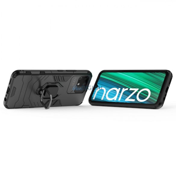 Ring Armor kemény hybrid tok + mágneses tartó Realme Narzo 50A fekete