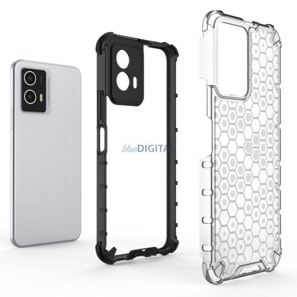 Honeycomb tok ütésálló borítás gél Vivo Y55 / Y75 / Y33s / iQOO Z6 / iQOO U5 fekete