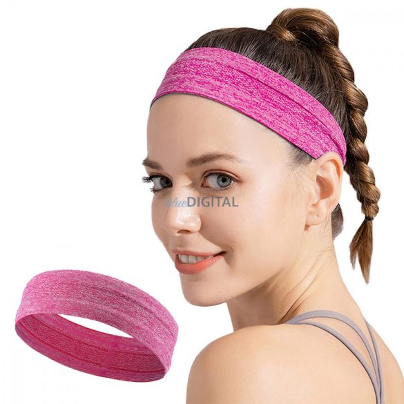 Elasztikus szövet fejpánt futáshoz fitness rózsaszín