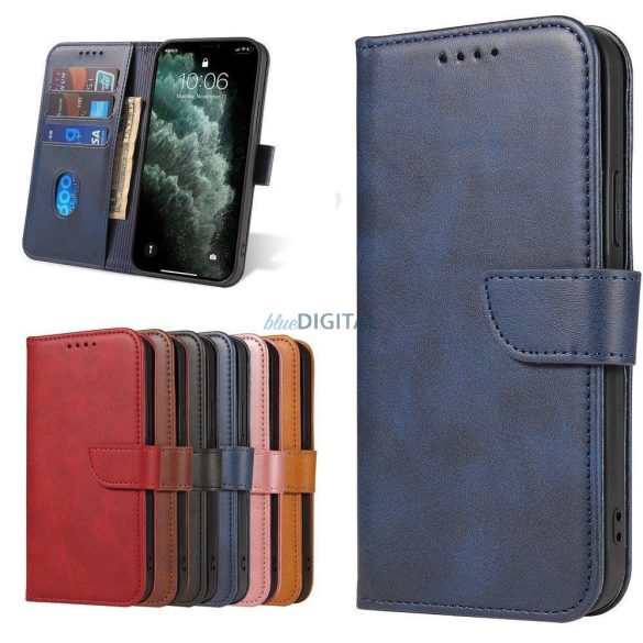 Mágneses tok Elegáns tok flip cover állvány funkcióval Xiaomi Redmi Note 11S / Note 11 kék