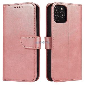 Mágneses tok Elegáns tok flip cover állvány funkcióval Xiaomi Redmi Note 11S / Note 11 rózsaszín