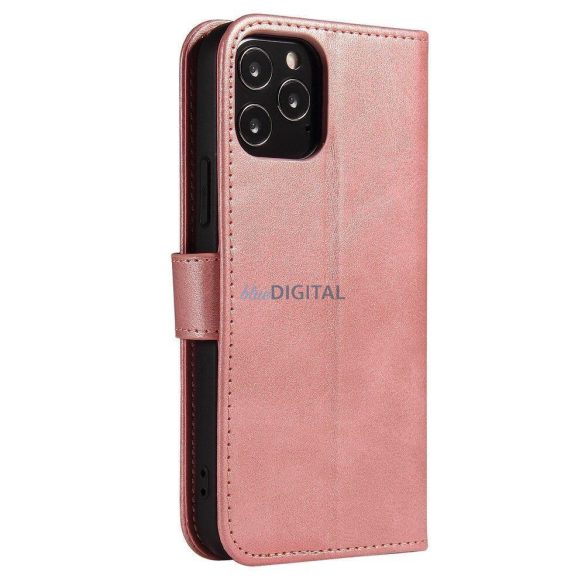 Mágneses tok Elegáns tok flip cover állvány funkcióval Xiaomi Redmi Note 11S / Note 11 rózsaszín