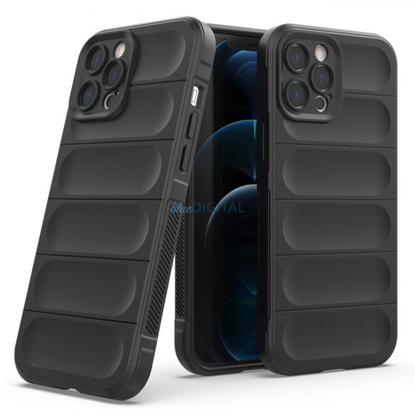 Magic Shield tok iPhone 12 Pro Max rugalmas páncélozott sötétkék borításhoz