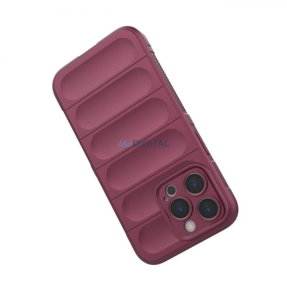 Magic Shield tok iPhone 13 Pro Max készülékhez rugalmas páncélozott tok bordó színben