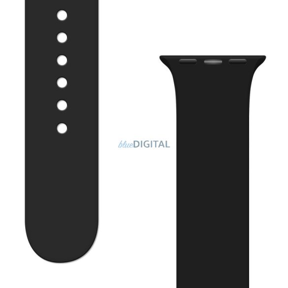 APS szilikon csereszíj Apple Watch 9 / 8 / 7 / 6 / 5 / 4 / 3 / 2 / SE (41 / 40 / 38mm) fekete
