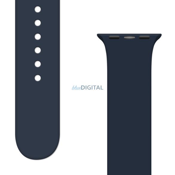 APS szilikon csereszíj Apple Watch Ultra / 9 / 8 / 7 / 6 / 5 / 4 / 3 / 2 / SE (45 / 44 / 42mm) sötétkék