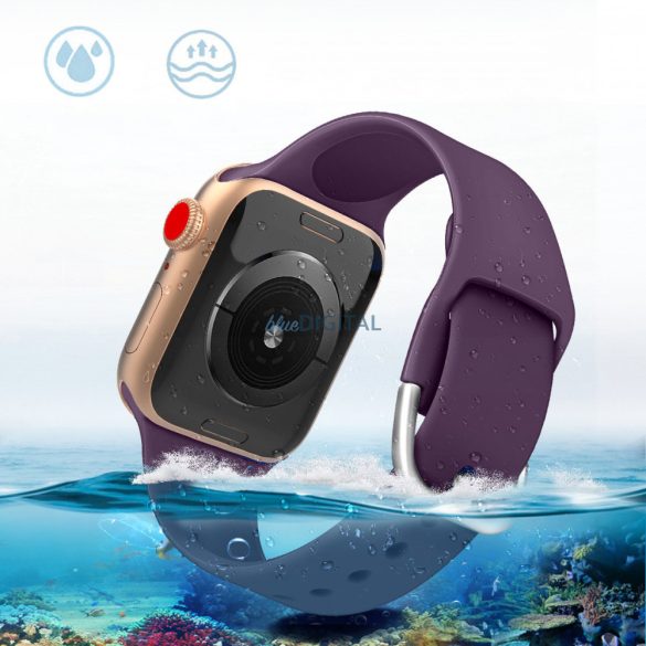 APS szilikon csereszíj Apple Watch 9 / 8 / 7 / 6 / 5 / 4 / 3 / 2 / SE (41 / 40 / 38mm) fekete