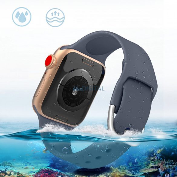 APS szilikon csereszíj Apple Watch 9 / 8 / 7 / 6 / 5 / 4 / 3 / 2 / SE (41 / 40 / 38mm) fekete