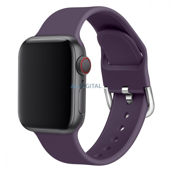 APS szilikon csereszíj Apple Watch 9 / 8 / 7 / 6 / 5 / 4 / 3 / 2 / SE (41 / 40 / 38mm) fekete