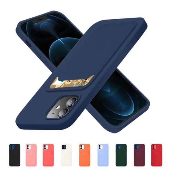 Card Case szilikon tok kártyatatóval Samsung Galaxy A13 - tengerészkék