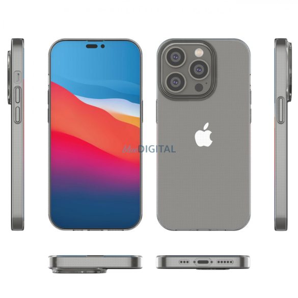 Ultra Clear 0,5 mm-es iPhone 14 Pro zselés átlátszó